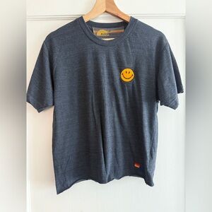 Aviator Nation charcoal tee featuring a yellow smiley face